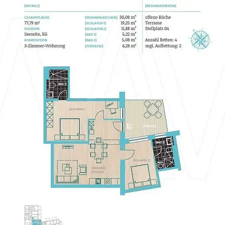 Inselwind - Ferienwohnung 04 „Meersalz“ 아파트 가거